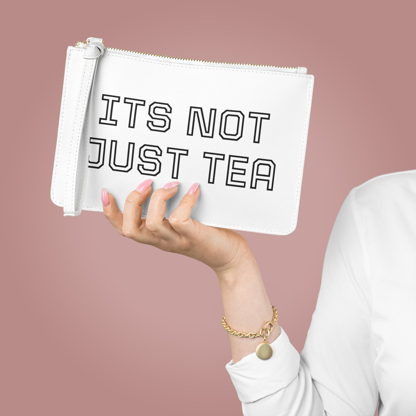 Stylish Clutch Bag - 'It's Not Just Tea' Design - Perfect for Gifts, Events, Parties, Everyday Use, Fashion Accessory