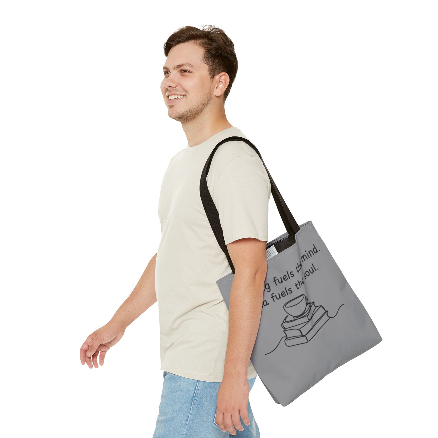 Literary Tote Bag | Reading & Tea Lover Gift | Bookworm Tote | Eco-Friendly Shopping Bag | Motivational Quote Bag