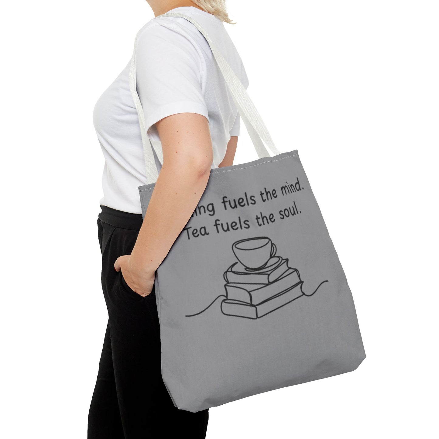 Literary Tote Bag | Reading & Tea Lover Gift | Bookworm Tote | Eco-Friendly Shopping Bag | Motivational Quote Bag