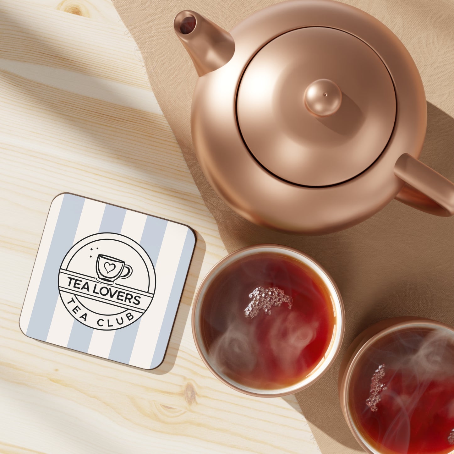 Tea Lovers Coaster Striped Hardboard Drink Coaster