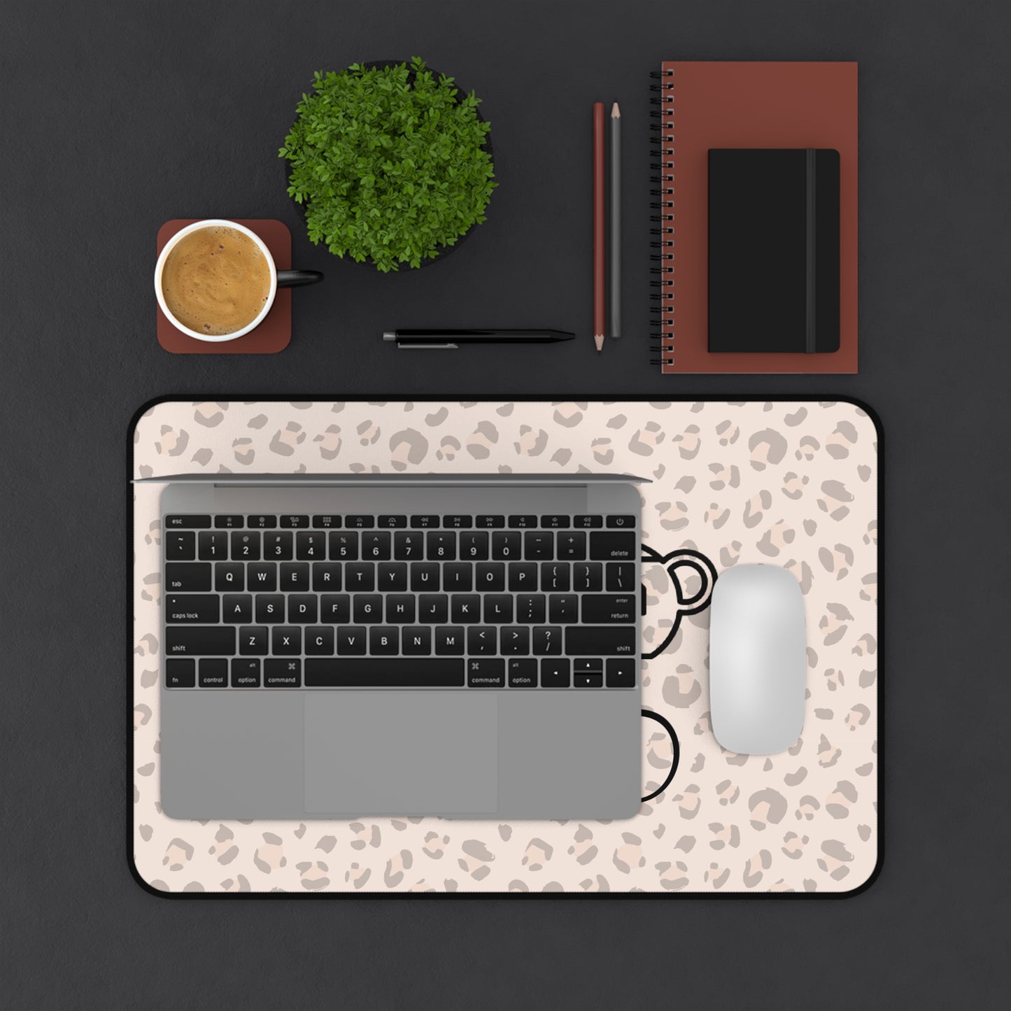 Tea Diva Desk Mat, Cute Mouse Pad, Animal Print Desk Decor, Tea Lover Gift, Office Accessory, Chic Workspace Decor
