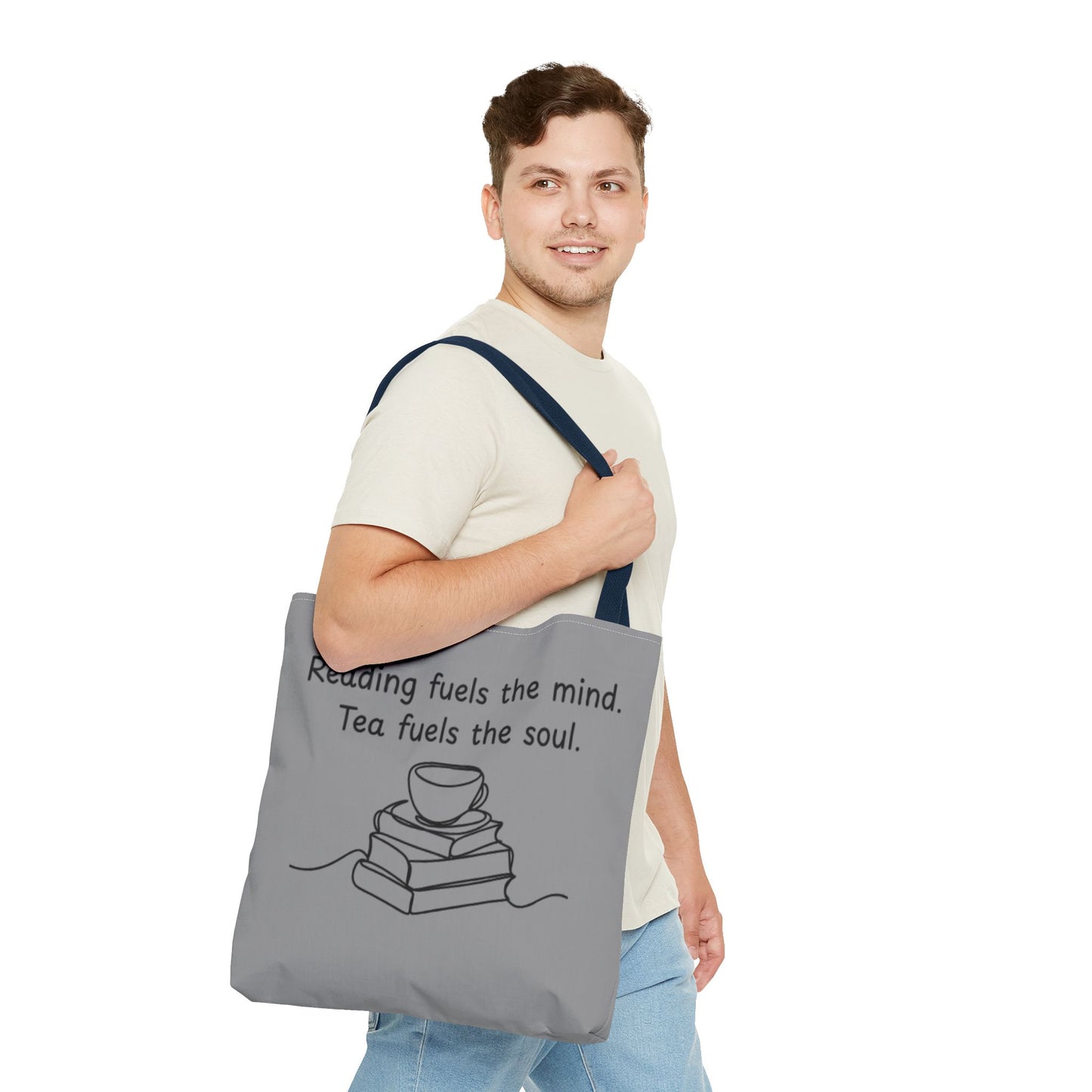 Literary Tote Bag | Reading & Tea Lover Gift | Bookworm Tote | Eco-Friendly Shopping Bag | Motivational Quote Bag