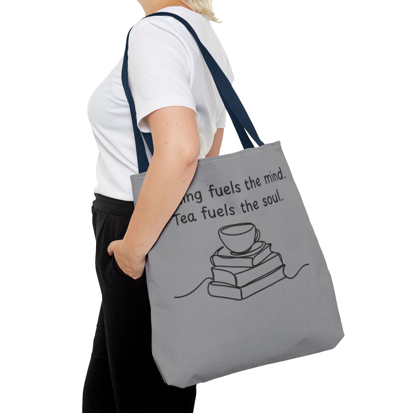 Literary Tote Bag | Reading & Tea Lover Gift | Bookworm Tote | Eco-Friendly Shopping Bag | Motivational Quote Bag