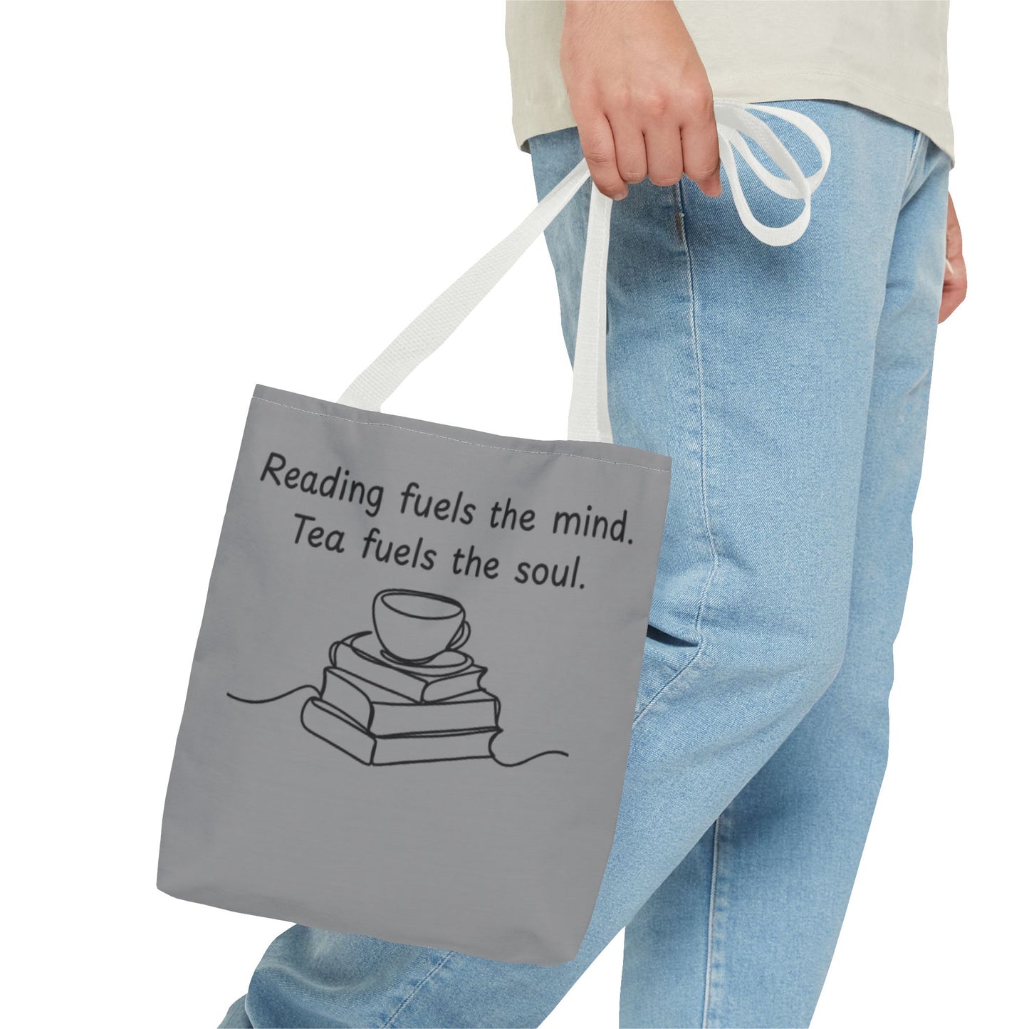 Literary Tote Bag | Reading & Tea Lover Gift | Bookworm Tote | Eco-Friendly Shopping Bag | Motivational Quote Bag