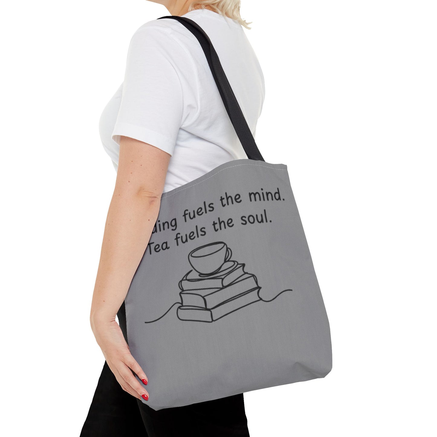 Literary Tote Bag | Reading & Tea Lover Gift | Bookworm Tote | Eco-Friendly Shopping Bag | Motivational Quote Bag