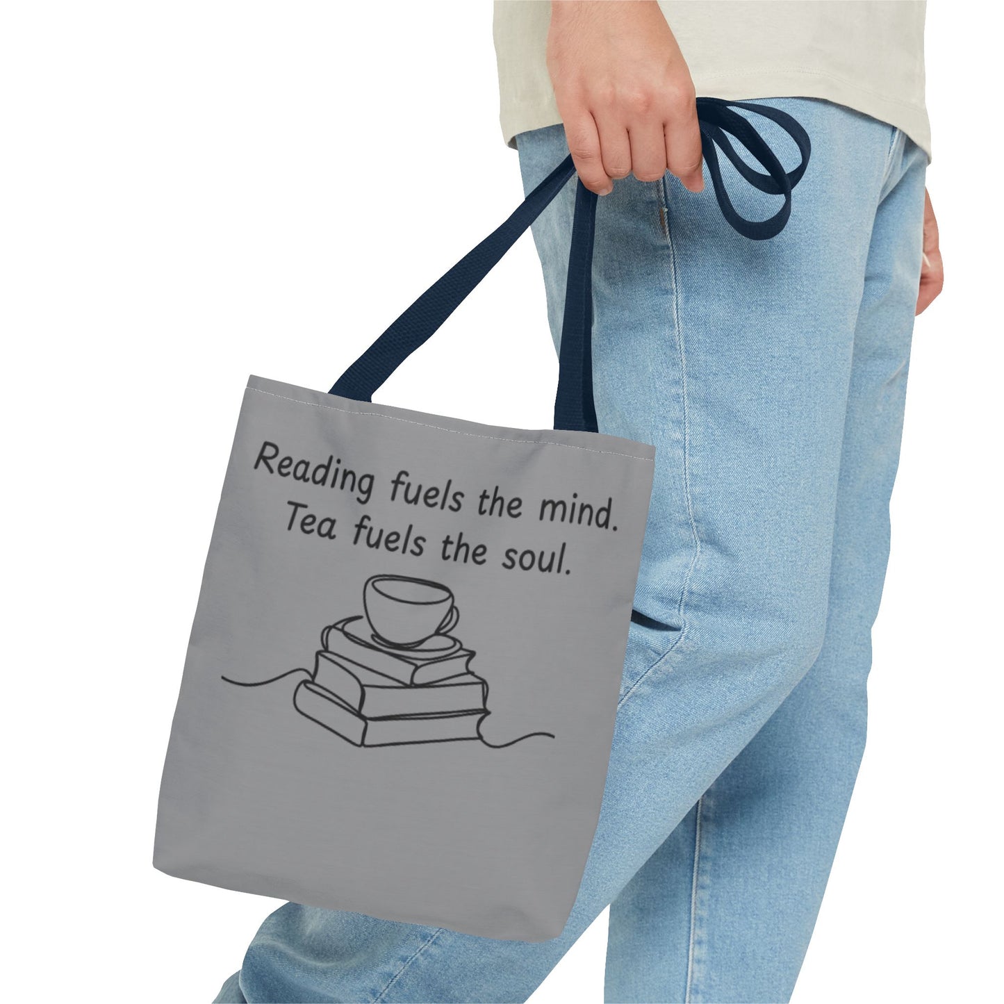 Literary Tote Bag | Reading & Tea Lover Gift | Bookworm Tote | Eco-Friendly Shopping Bag | Motivational Quote Bag