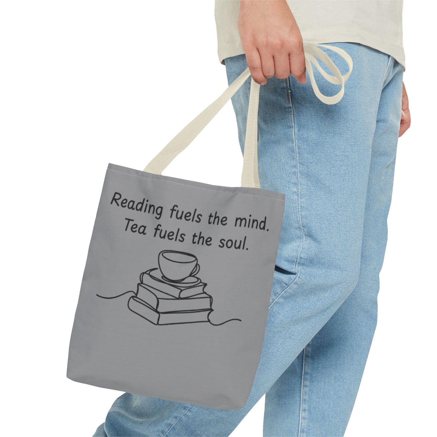 Literary Tote Bag | Reading & Tea Lover Gift | Bookworm Tote | Eco-Friendly Shopping Bag | Motivational Quote Bag