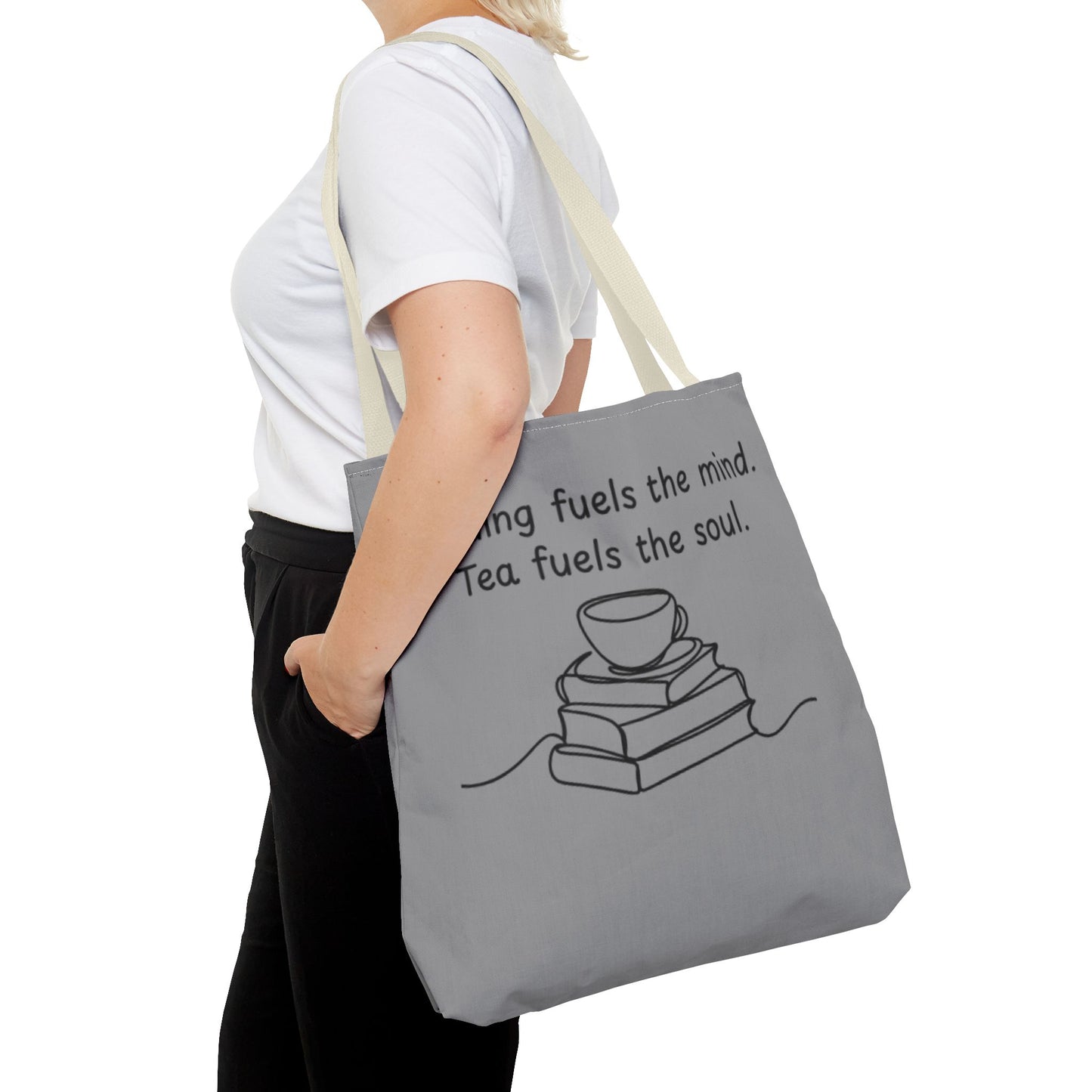 Literary Tote Bag | Reading & Tea Lover Gift | Bookworm Tote | Eco-Friendly Shopping Bag | Motivational Quote Bag