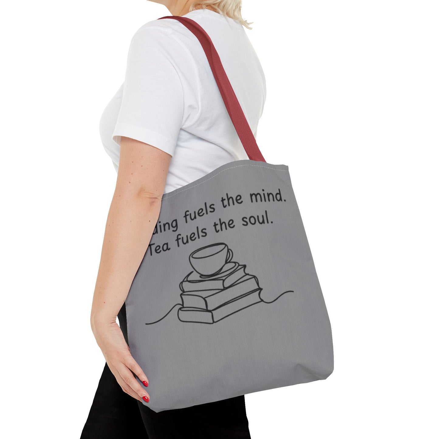Literary Tote Bag | Reading & Tea Lover Gift | Bookworm Tote | Eco-Friendly Shopping Bag | Motivational Quote Bag