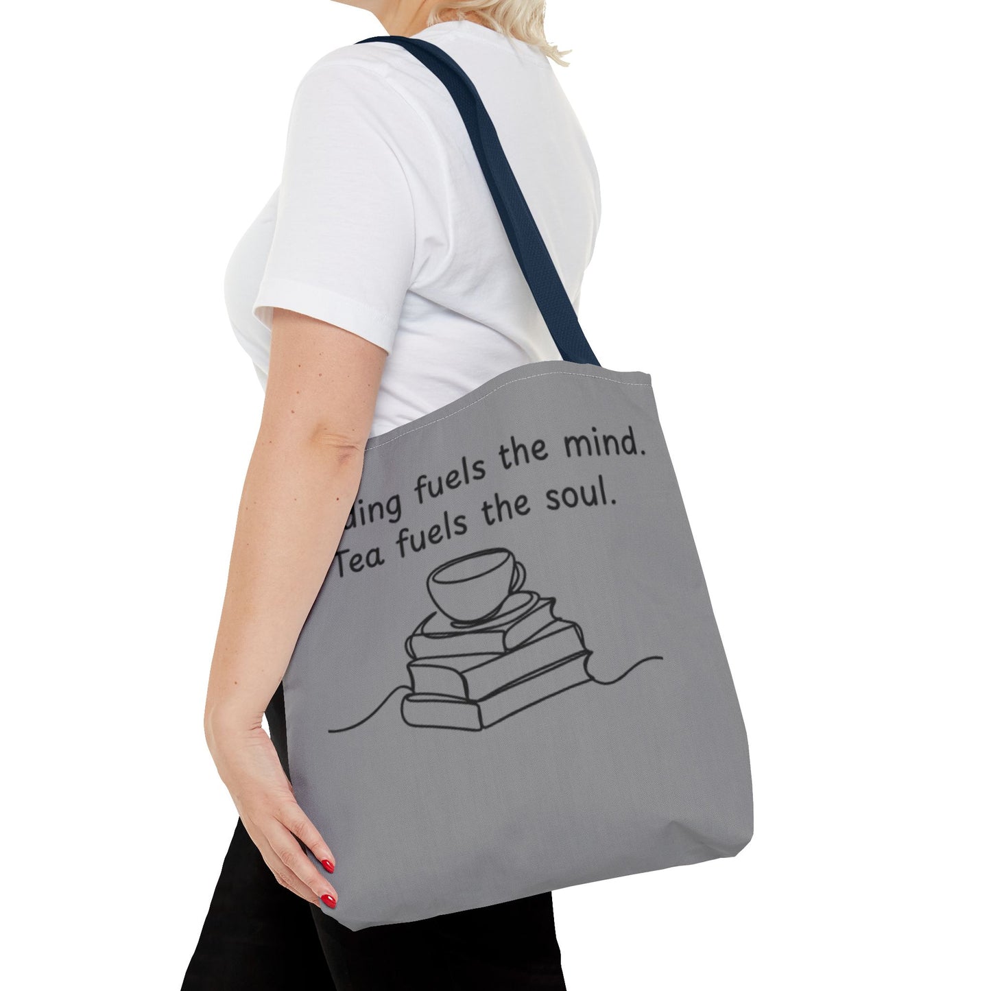 Literary Tote Bag | Reading & Tea Lover Gift | Bookworm Tote | Eco-Friendly Shopping Bag | Motivational Quote Bag