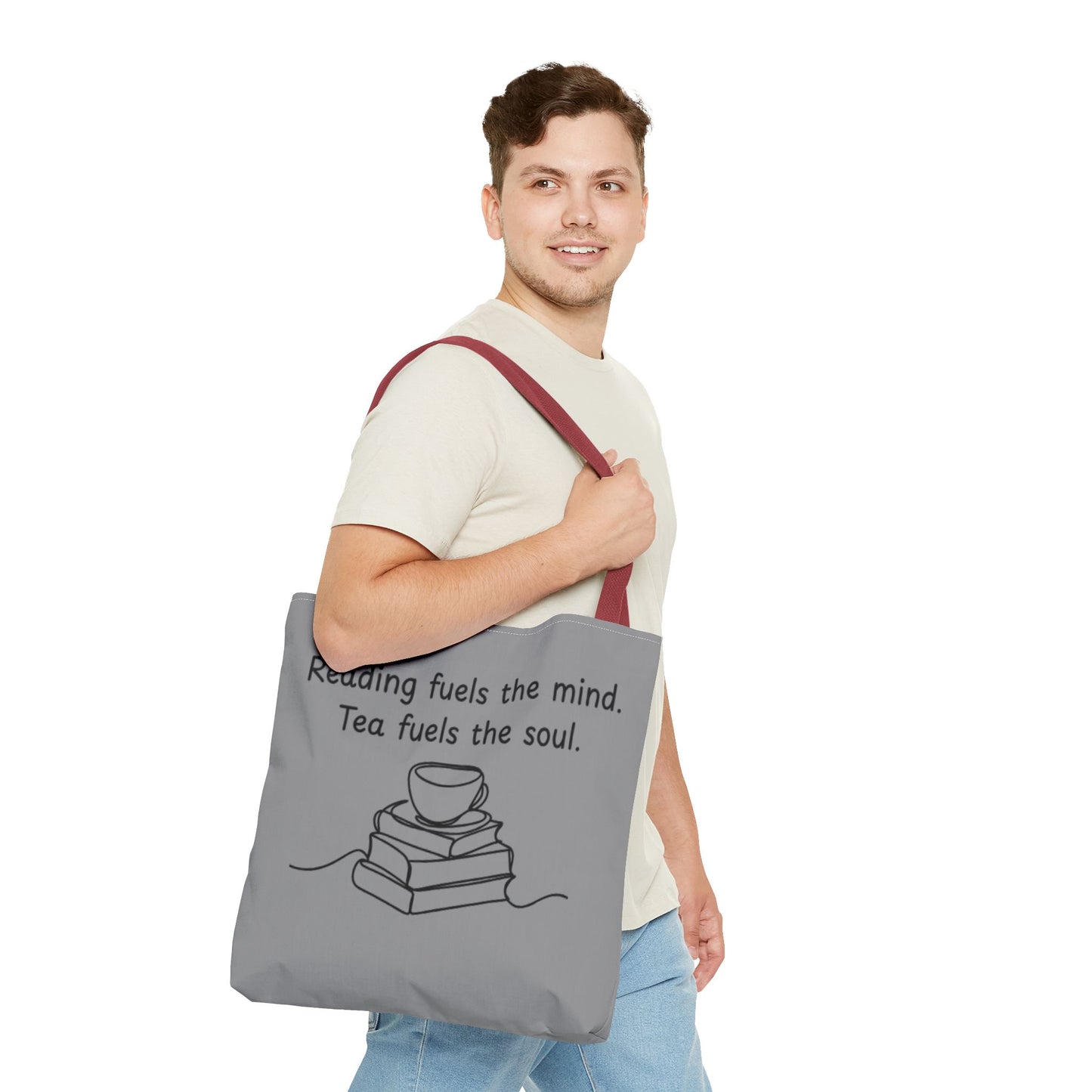 Literary Tote Bag | Reading & Tea Lover Gift | Bookworm Tote | Eco-Friendly Shopping Bag | Motivational Quote Bag