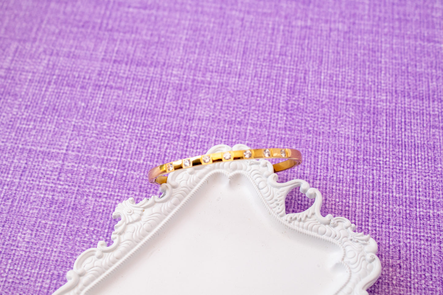 Spaced Cubic Zirconia Gold Bracelet