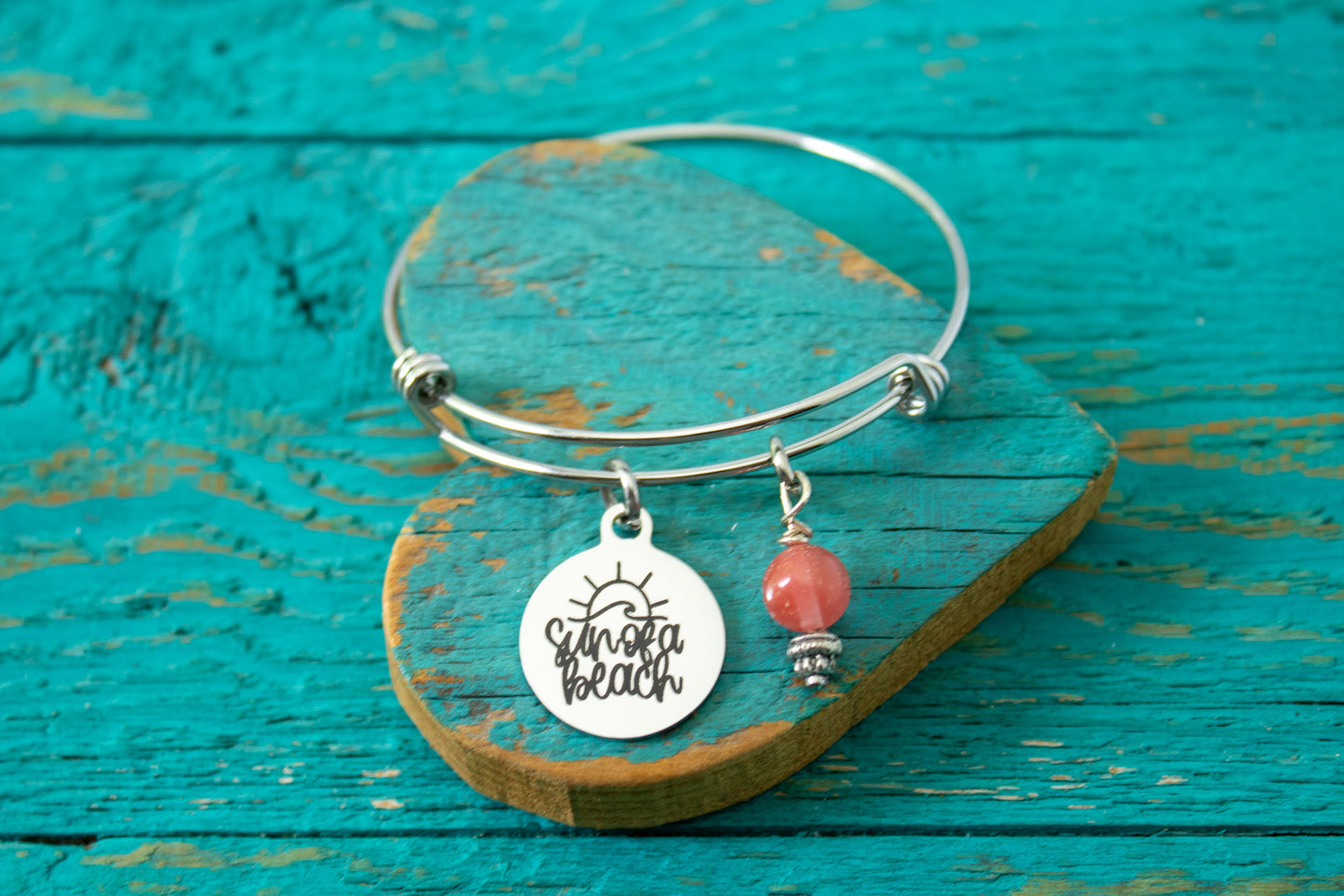 Sunset Beach Bracelet • Coastal Jewelry Gift • Beach Lover Bracelet • Summer Travel Keepsake • Ocean Charm Bracelet • Vacation Jewelry