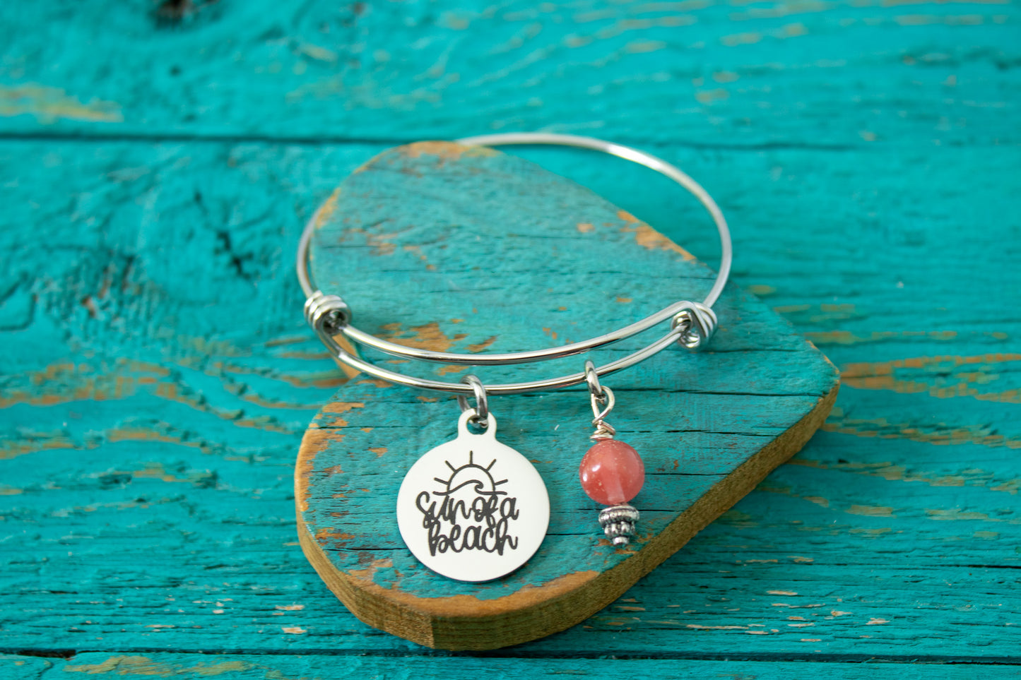 Sunset Beach Bracelet • Coastal Jewelry Gift • Beach Lover Bracelet • Summer Travel Keepsake • Ocean Charm Bracelet • Vacation Jewelry