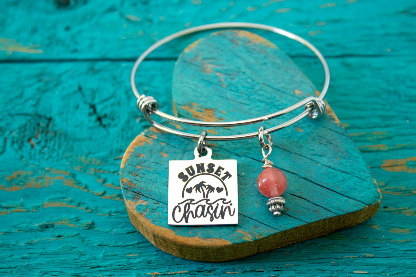 Sunset Chasin' • Surfer Girl Jewelry Surf Bracelet for Her Ocean Lover Gift Tropical Beach Vibes • Summer Bangle • Coastal Charm Bracelet
