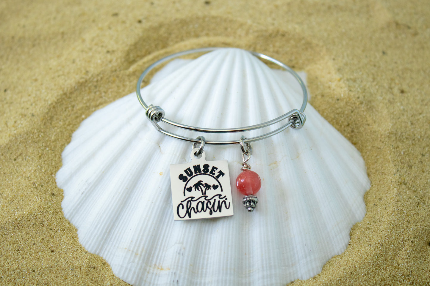 Sunset Chasin' • Surfer Girl Jewelry Surf Bracelet for Her Ocean Lover Gift Tropical Beach Vibes • Summer Bangle • Coastal Charm Bracelet