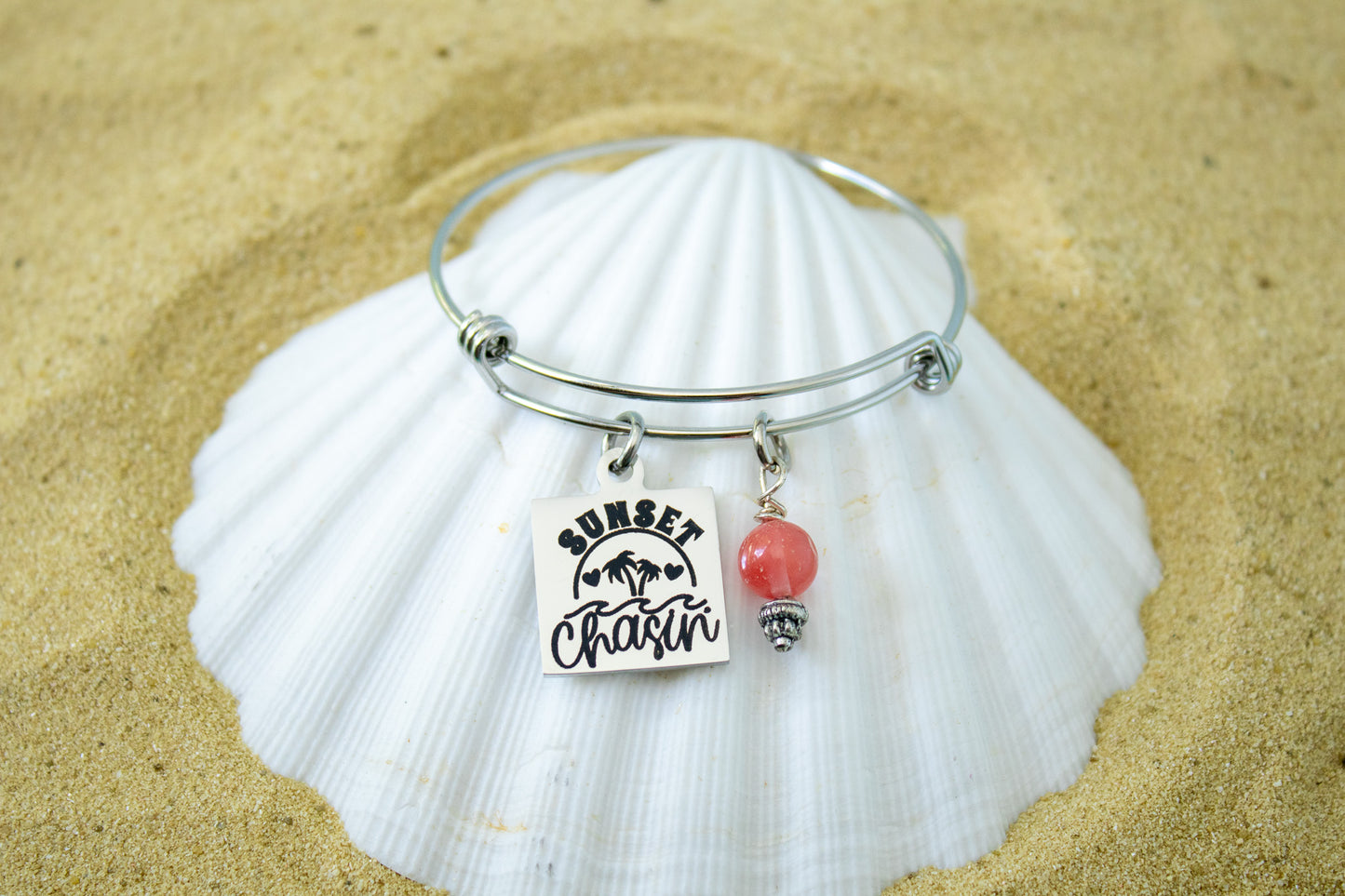 Sunset Chasin' • Surfer Girl Jewelry Surf Bracelet for Her Ocean Lover Gift Tropical Beach Vibes • Summer Bangle • Coastal Charm Bracelet