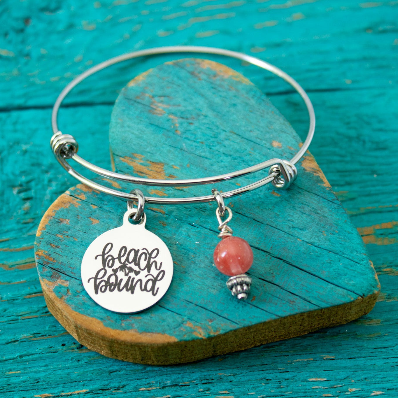 Beach Bound Bracelet • Beach Lover Gift • Ocean Charm Bangle • Coastal Vacation Jewelry • Summer Travel Keepsake • Beach Girl Jewelry