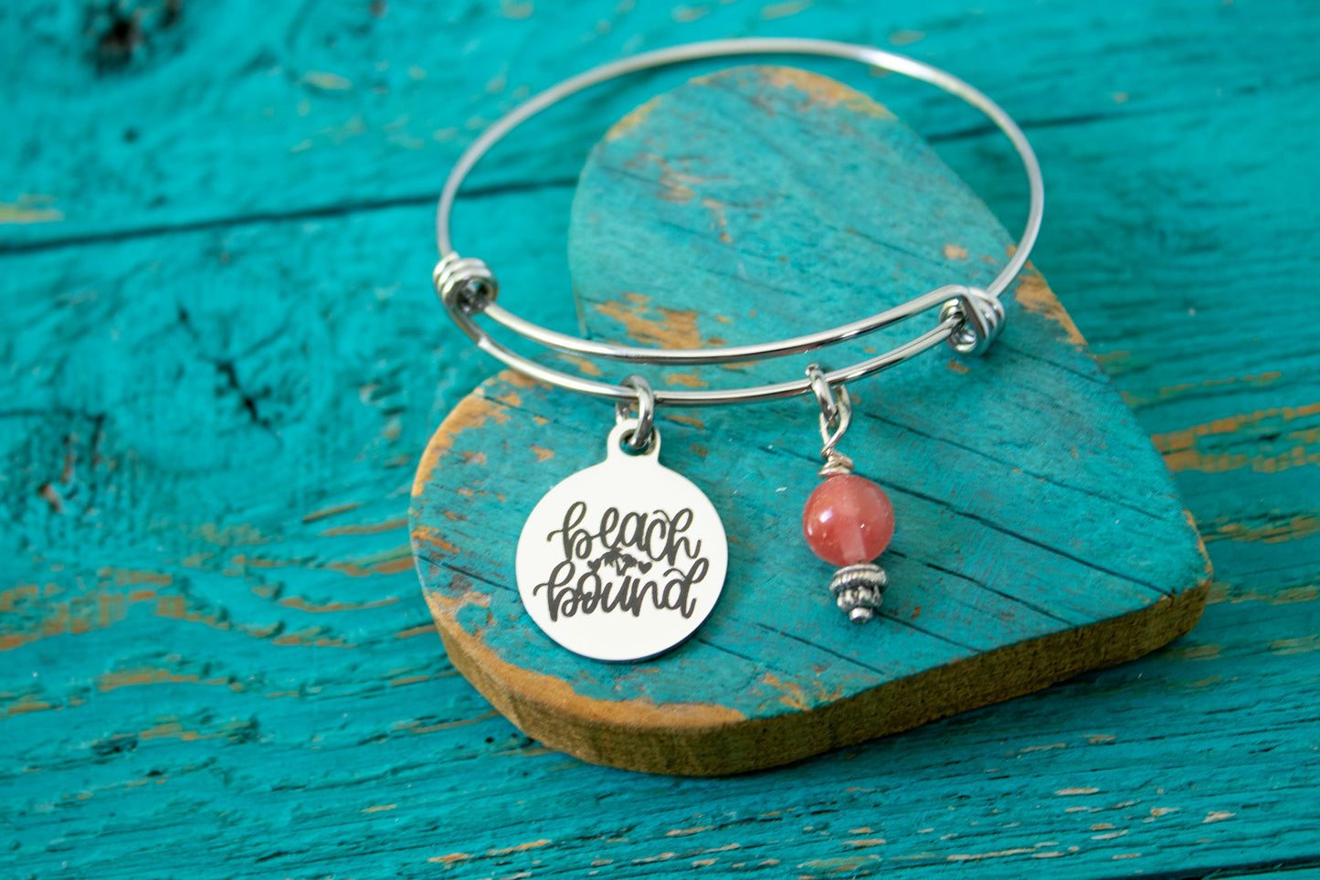 Minimalist Beach Bound Bracelet – Simple Ocean-Inspired Bangle, Coastal Jewelry Gift, Adjustable Wire Bracelet for Her, Summer Vibes