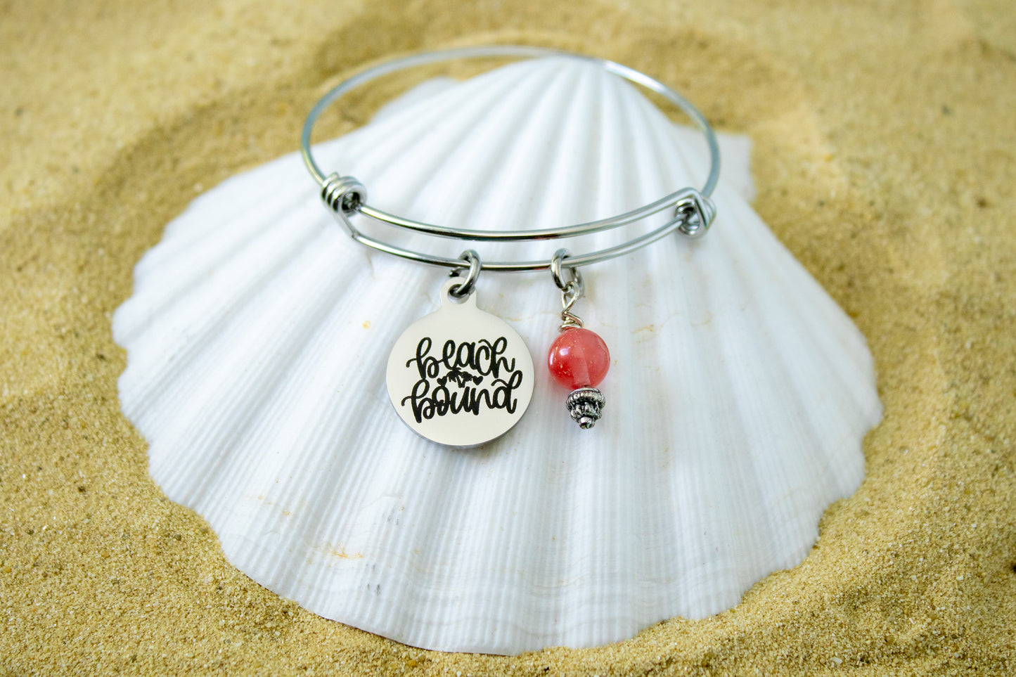 Minimalist Beach Bound Bracelet – Simple Ocean-Inspired Bangle, Coastal Jewelry Gift, Adjustable Wire Bracelet for Her, Summer Vibes