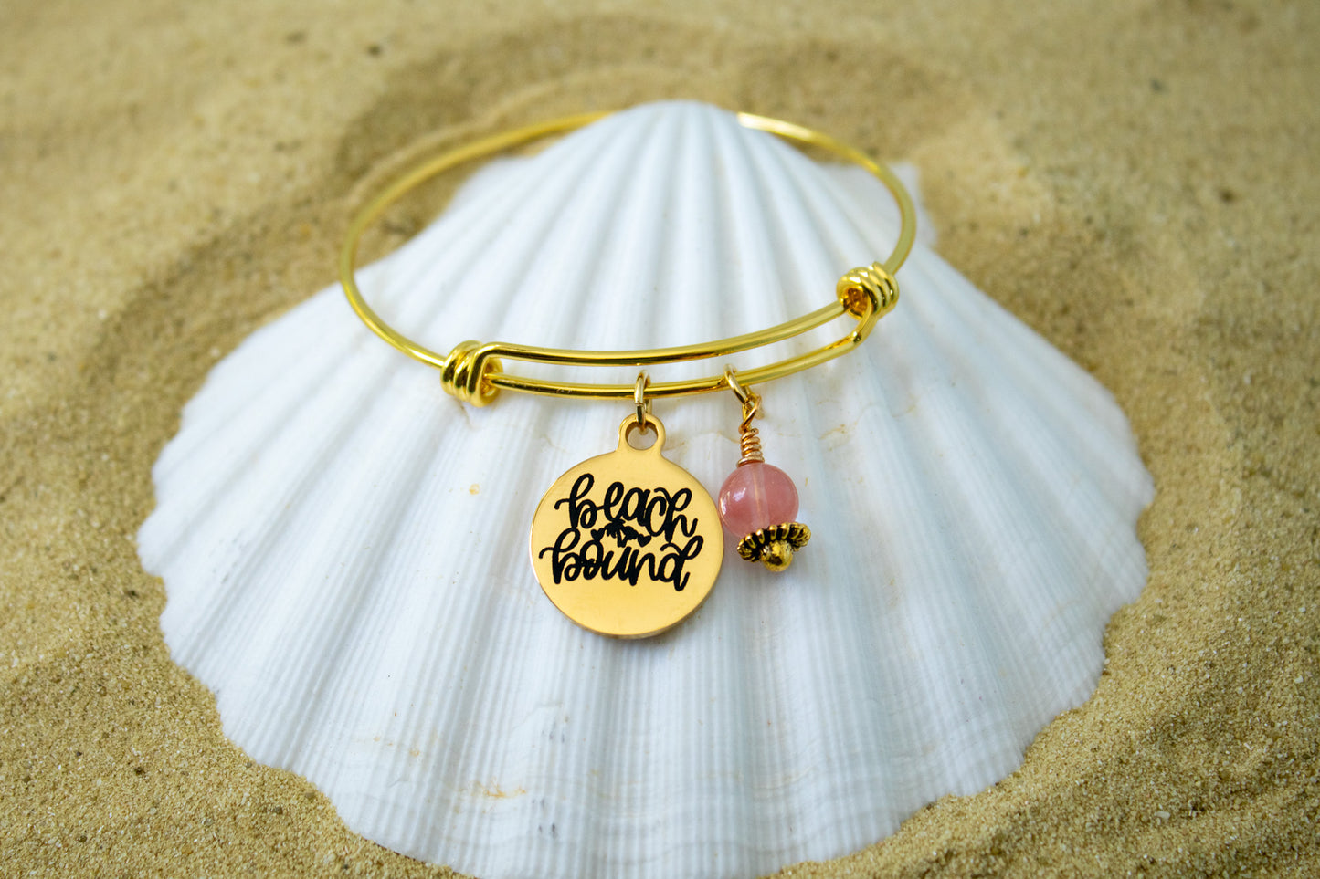 Minimalist Beach Bound Bracelet – Simple Ocean-Inspired Bangle, Coastal Jewelry Gift, Adjustable Wire Bracelet for Her, Summer Vibes