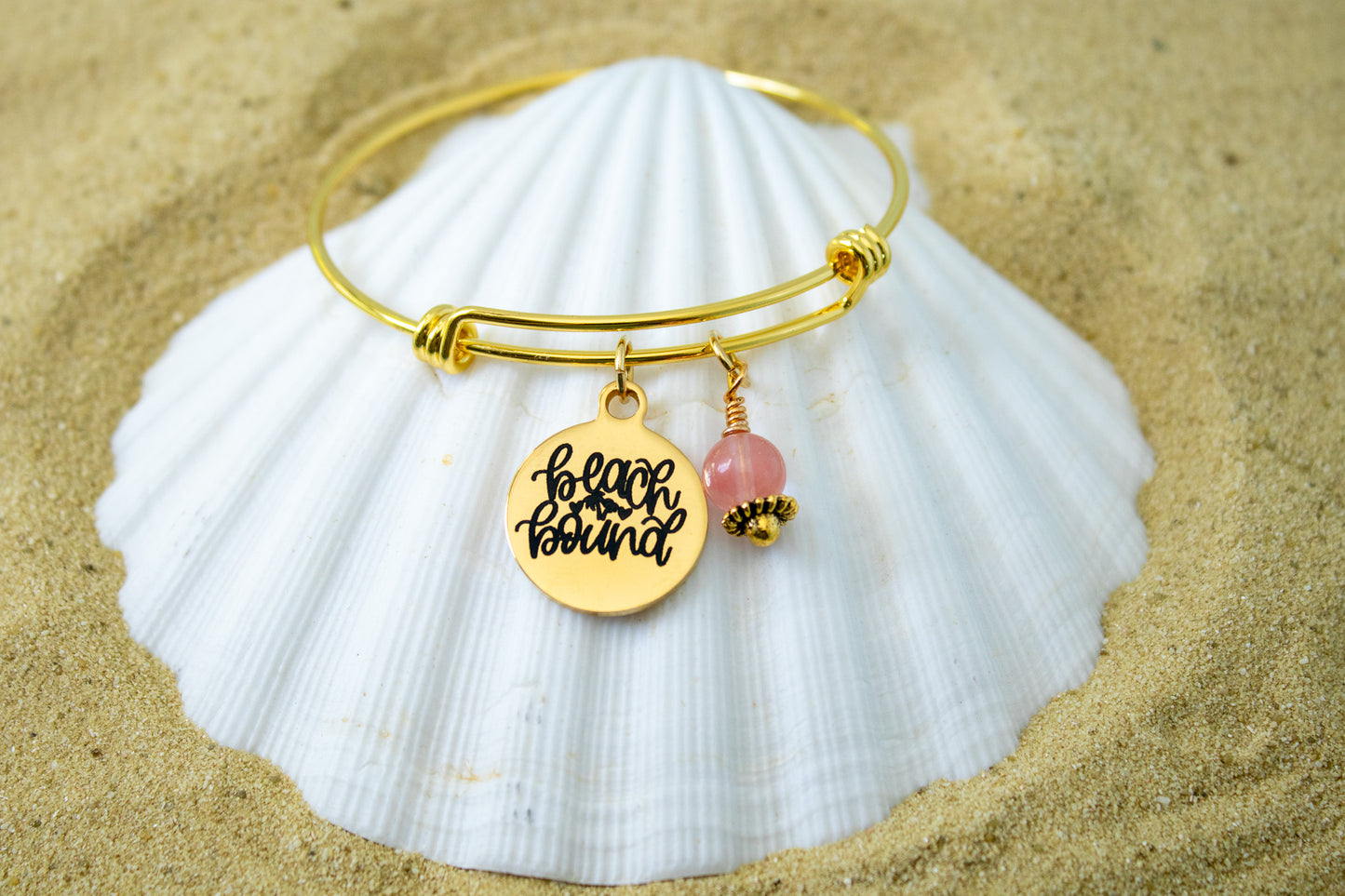 Minimalist Beach Bound Bracelet – Simple Ocean-Inspired Bangle, Coastal Jewelry Gift, Adjustable Wire Bracelet for Her, Summer Vibes