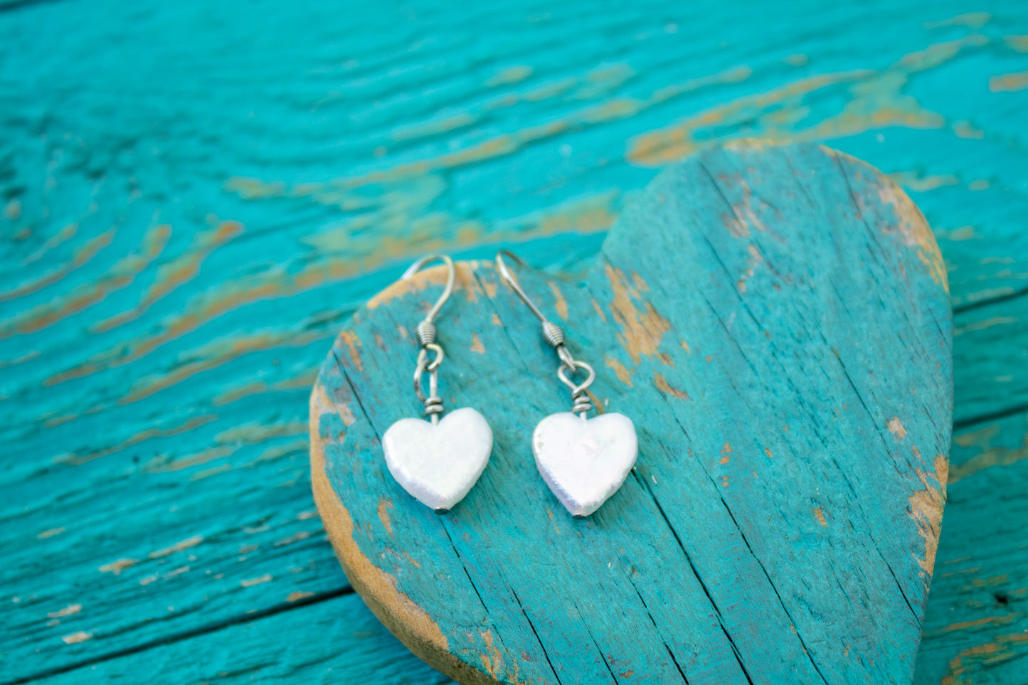 Pearl Heart Earrings