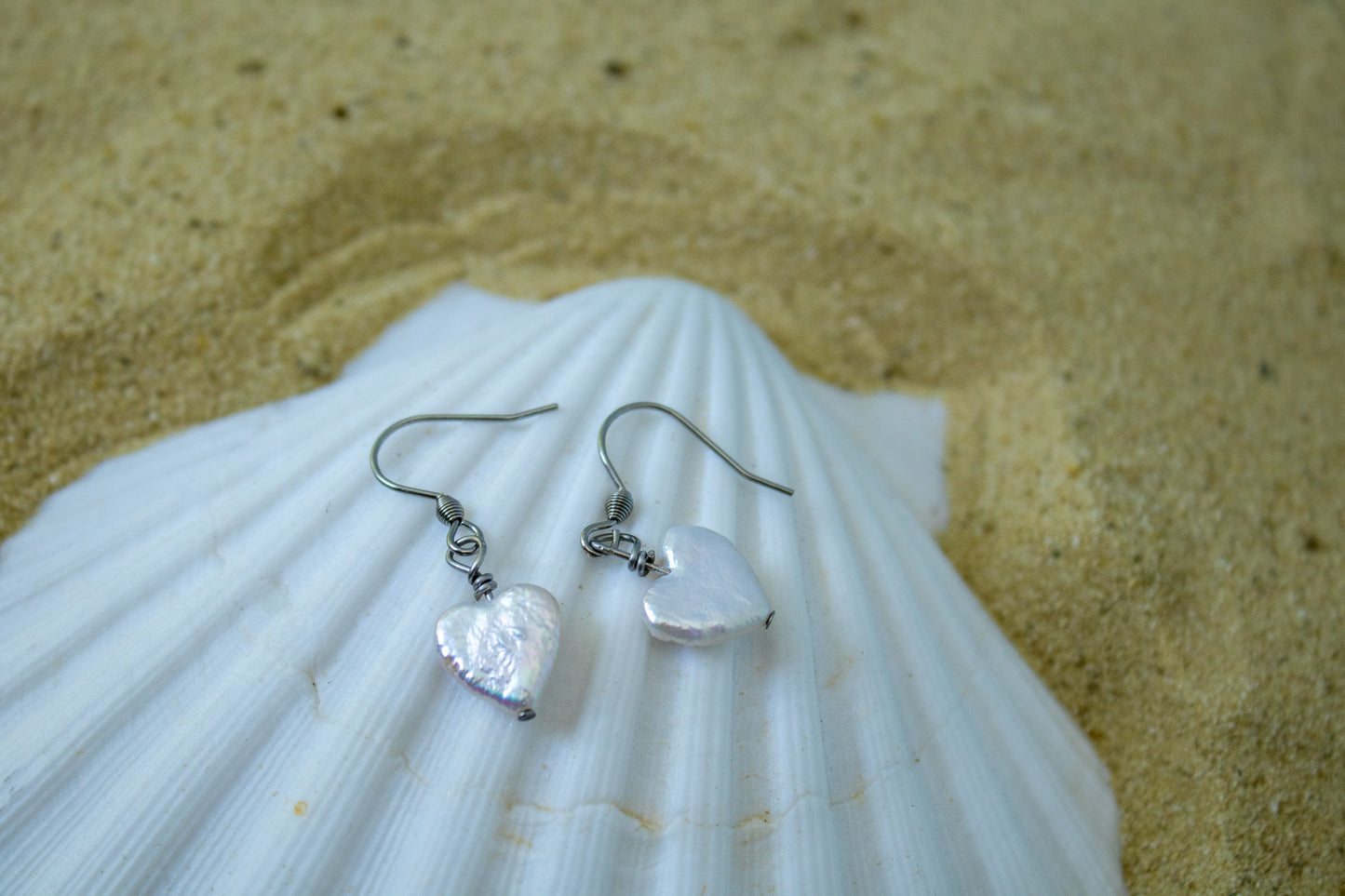 Pearl Heart Earrings