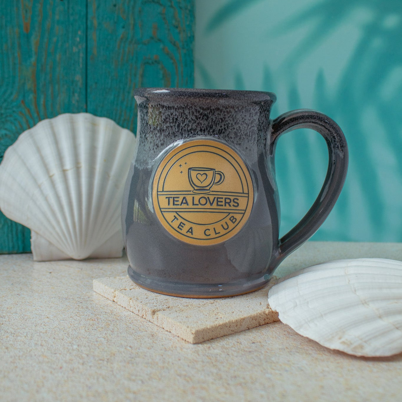 Tea Lovers Tea Club Grey Tall Belly Mug