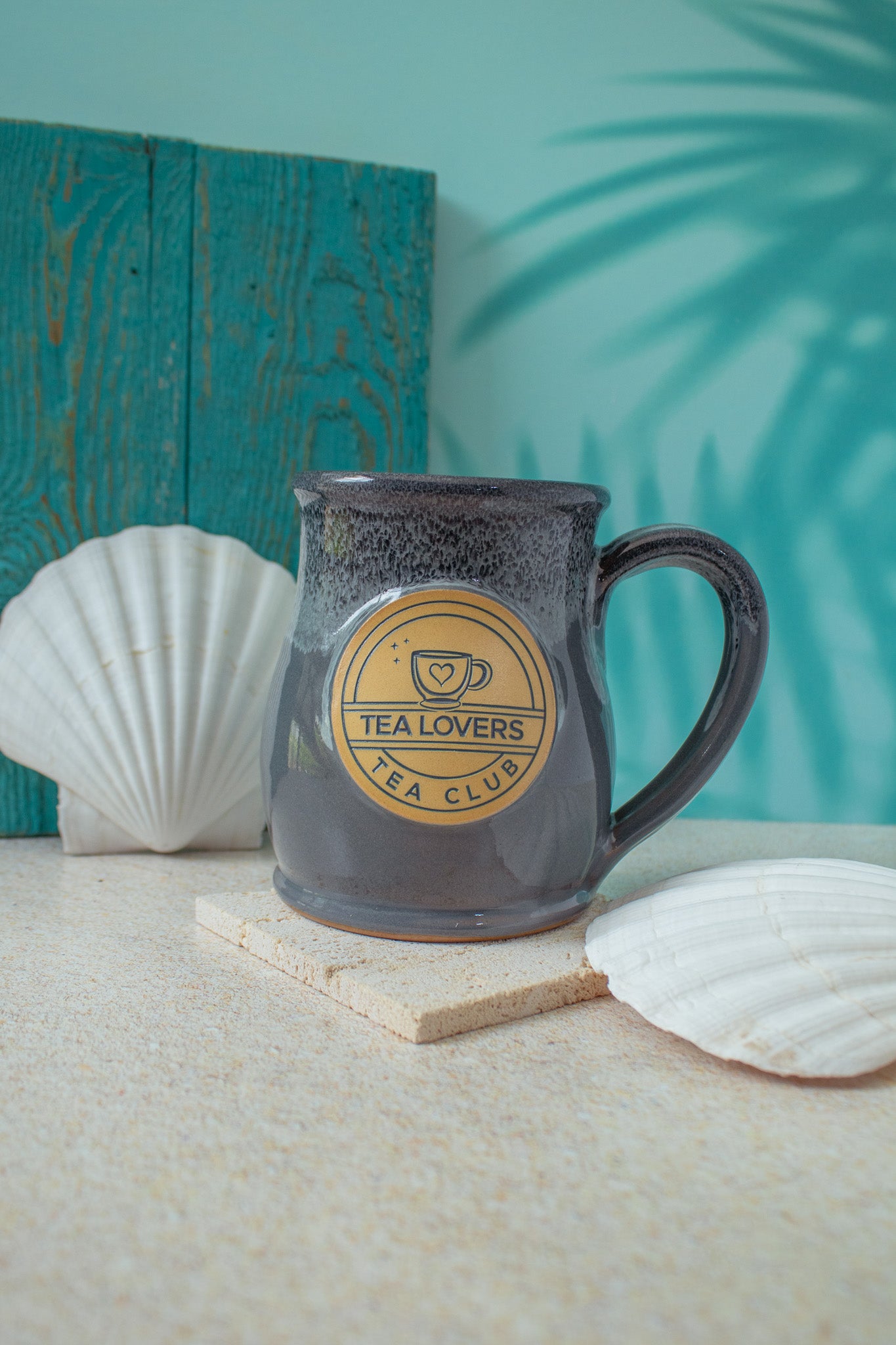 Tea Lovers Tea Club Grey Tall Belly Mug
