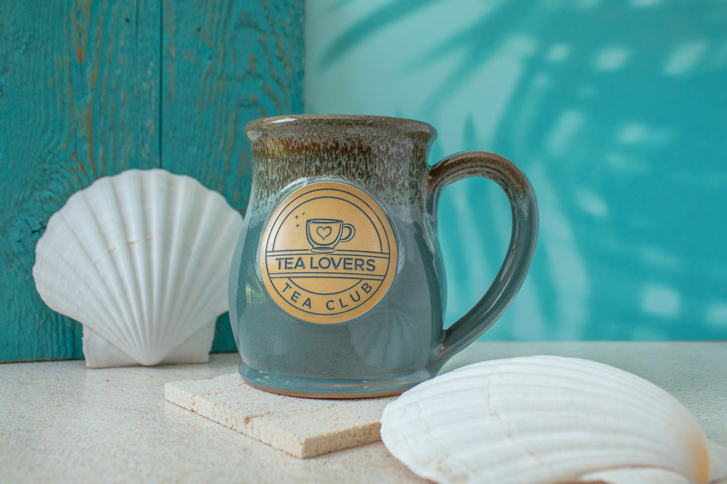 Tea Lovers Tea Club Teal Tall Belly Mug