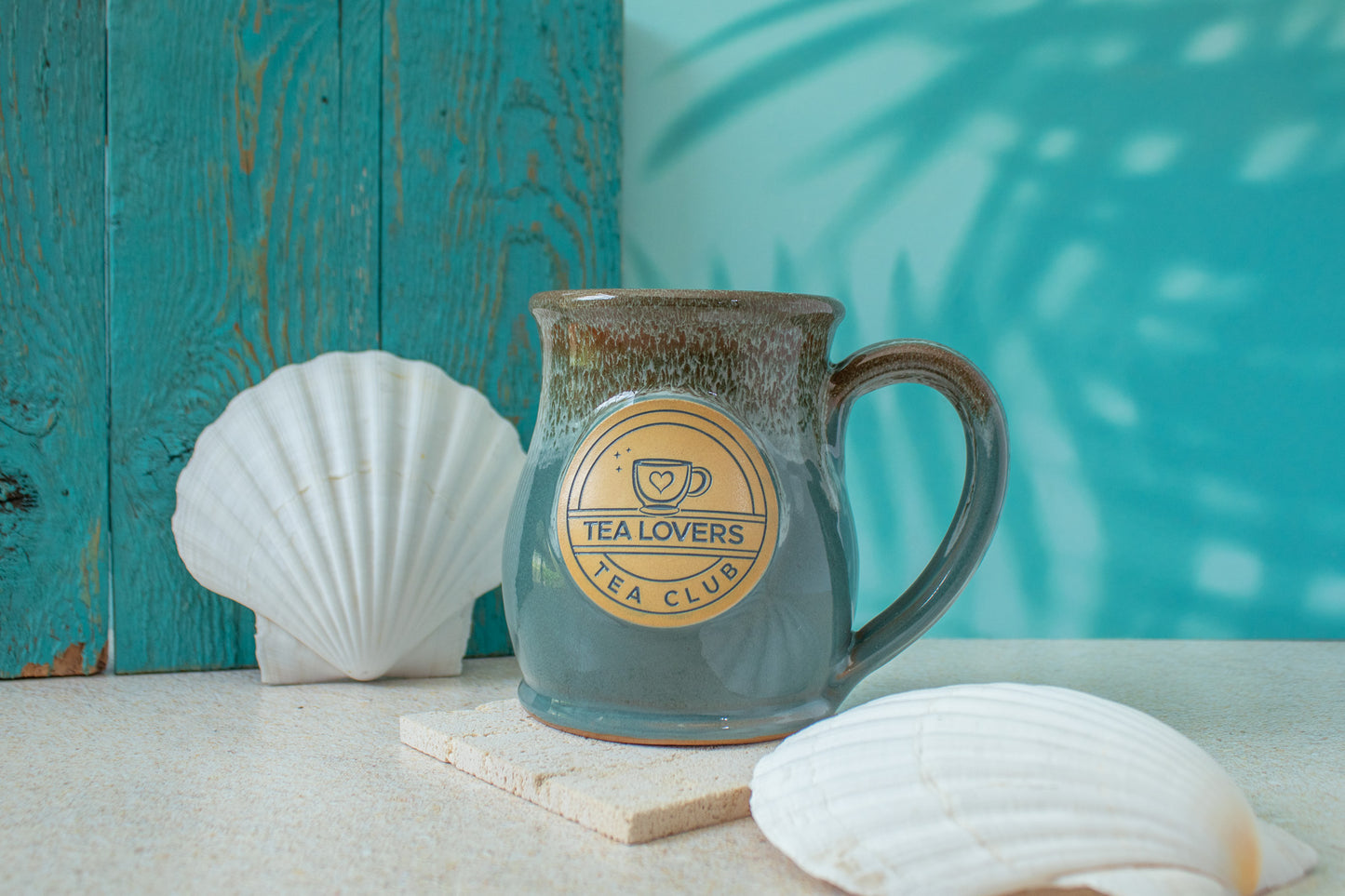 Tea Lovers Tea Club Teal Tall Belly Mug