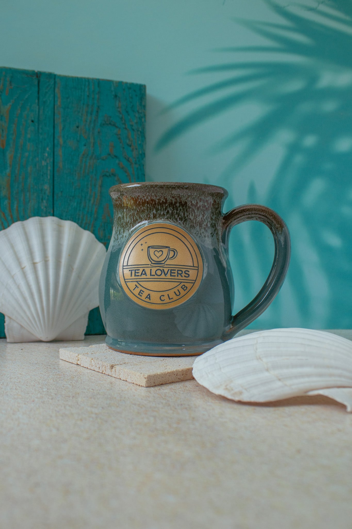 Tea Lovers Tea Club Teal Tall Belly Mug
