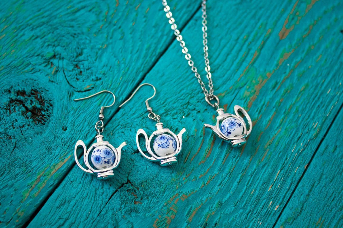 Teapot Porcelain Jewelry Set