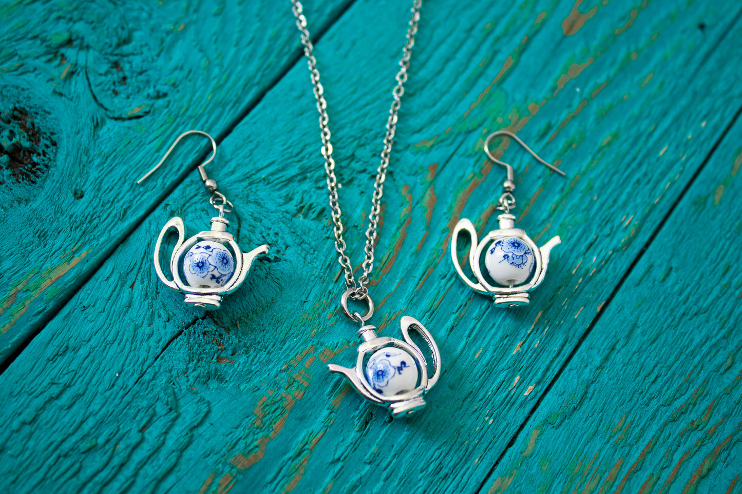Teapot Porcelain Jewelry Set