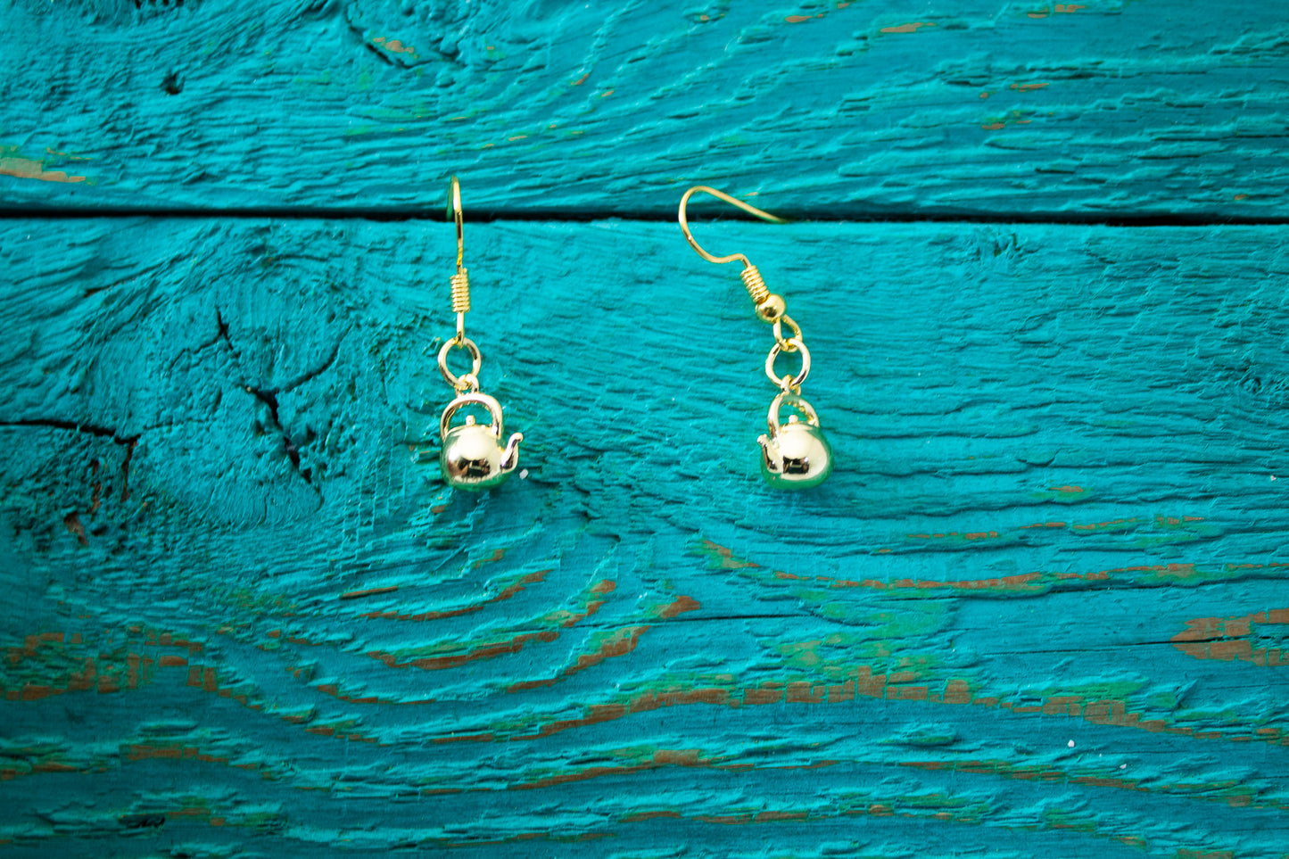 Gold Teapot Brass Charms