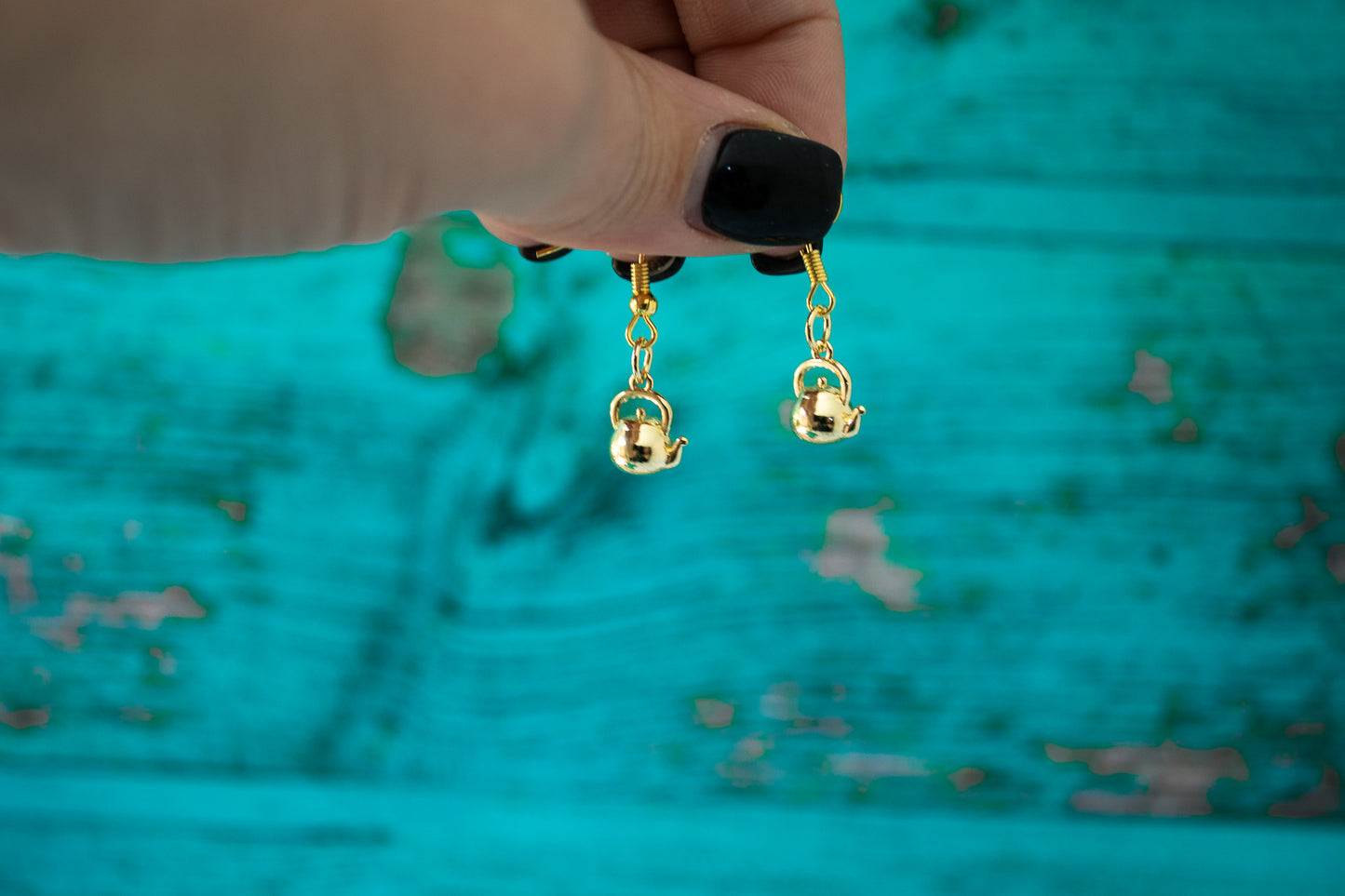 Gold Teapot Brass Charms