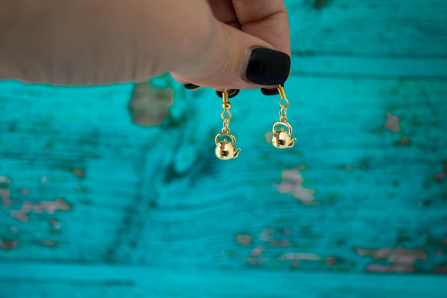 Gold Teapot Brass Charms