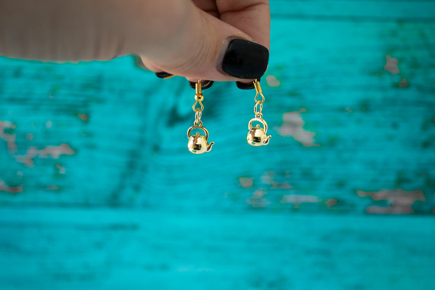 Gold Teapot Brass Charms