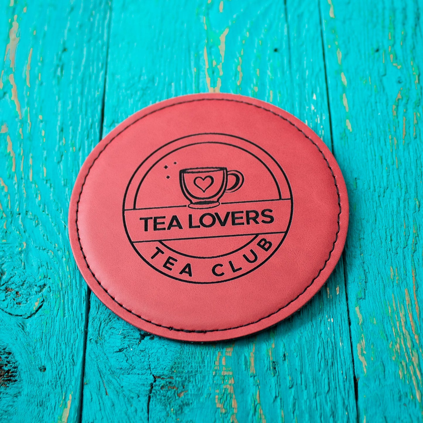 Red Round Tea Lovers Tea Club Coaster
