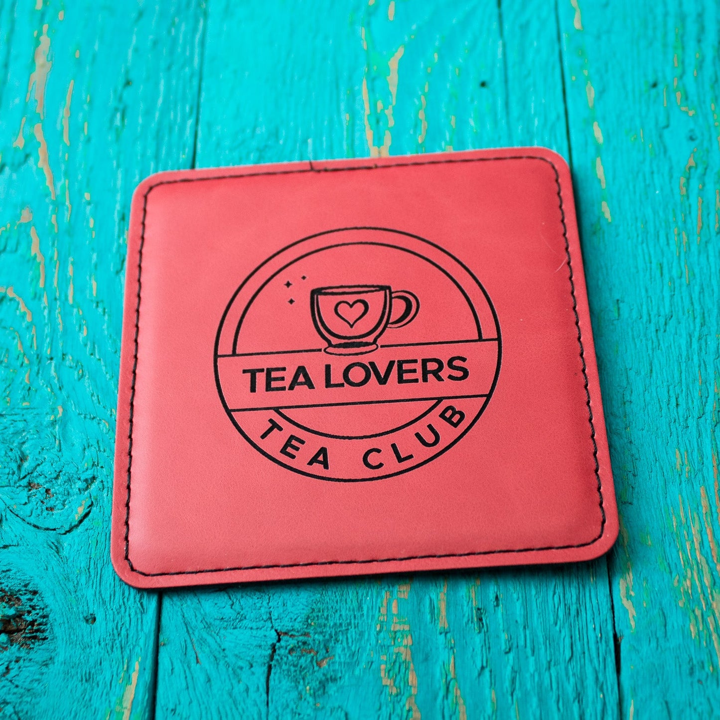 Red Square Tea Lovers Tea Club Coaster