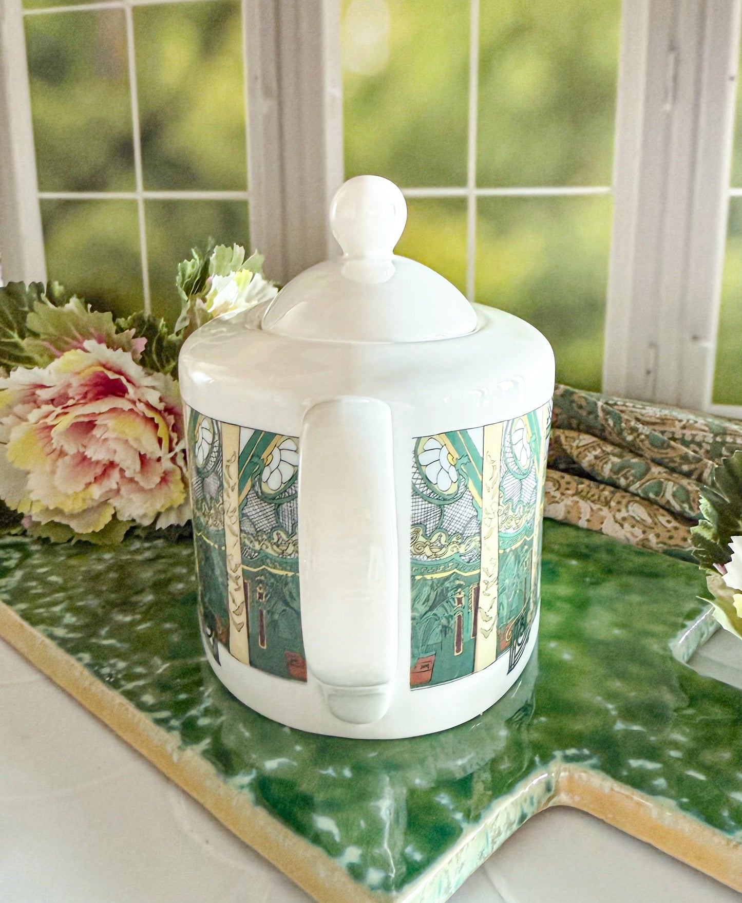 Green Art Deco Tea lovers Tea Club Teapot