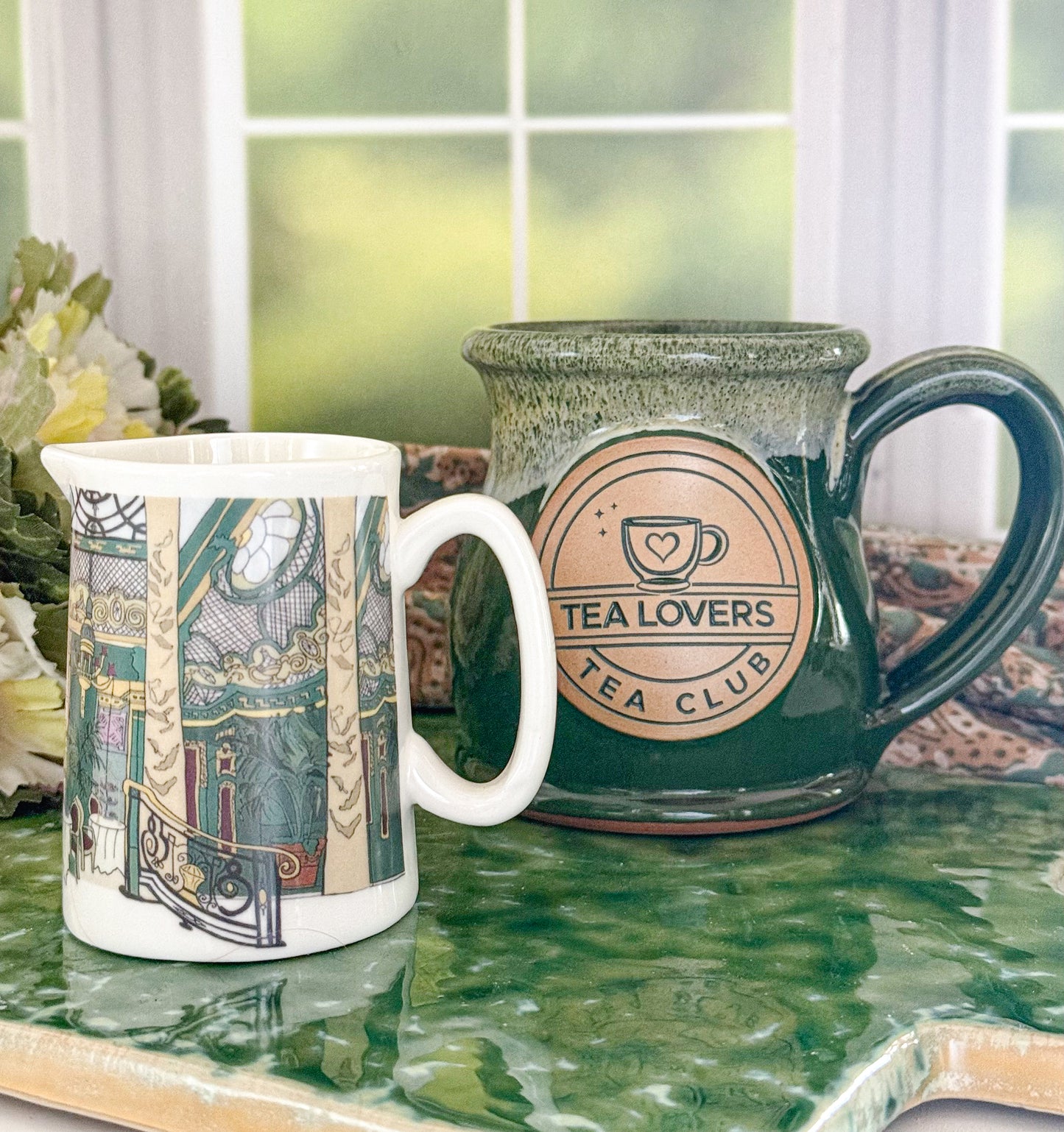 Green Art Deco Jug UK QUARTER PINT