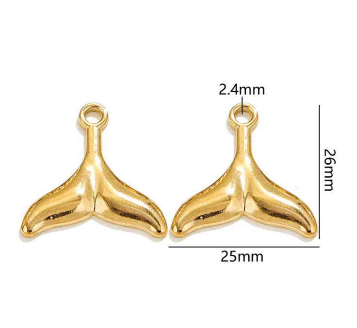 Add on Charm Whale Tail Gold