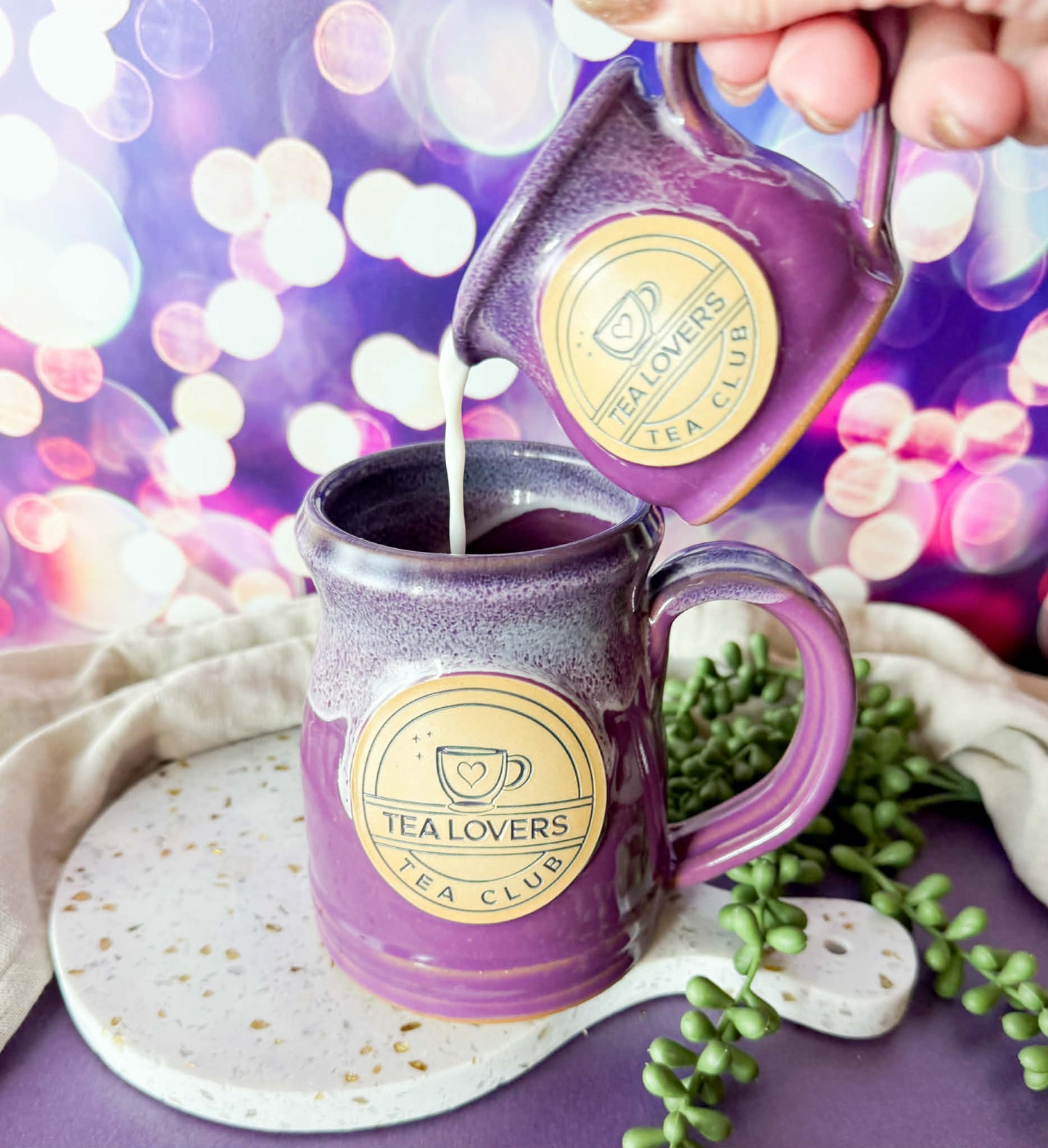 Tea Lovers Tea Club Lilac, Plum & White Milk Tot