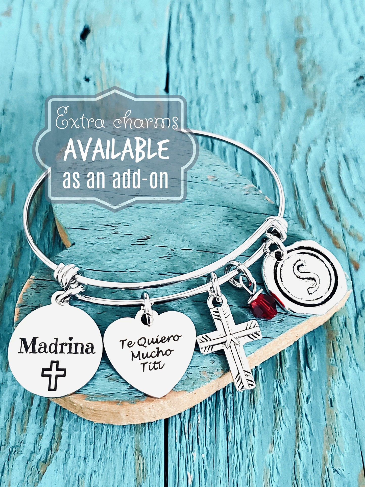 Madrina, Madrina Bracelet, Madrina Gifts, Spanish, Spanish Godmother, Godmother, silver bracelet, Charm Bracelet, Silver Jewelry, Gifts for