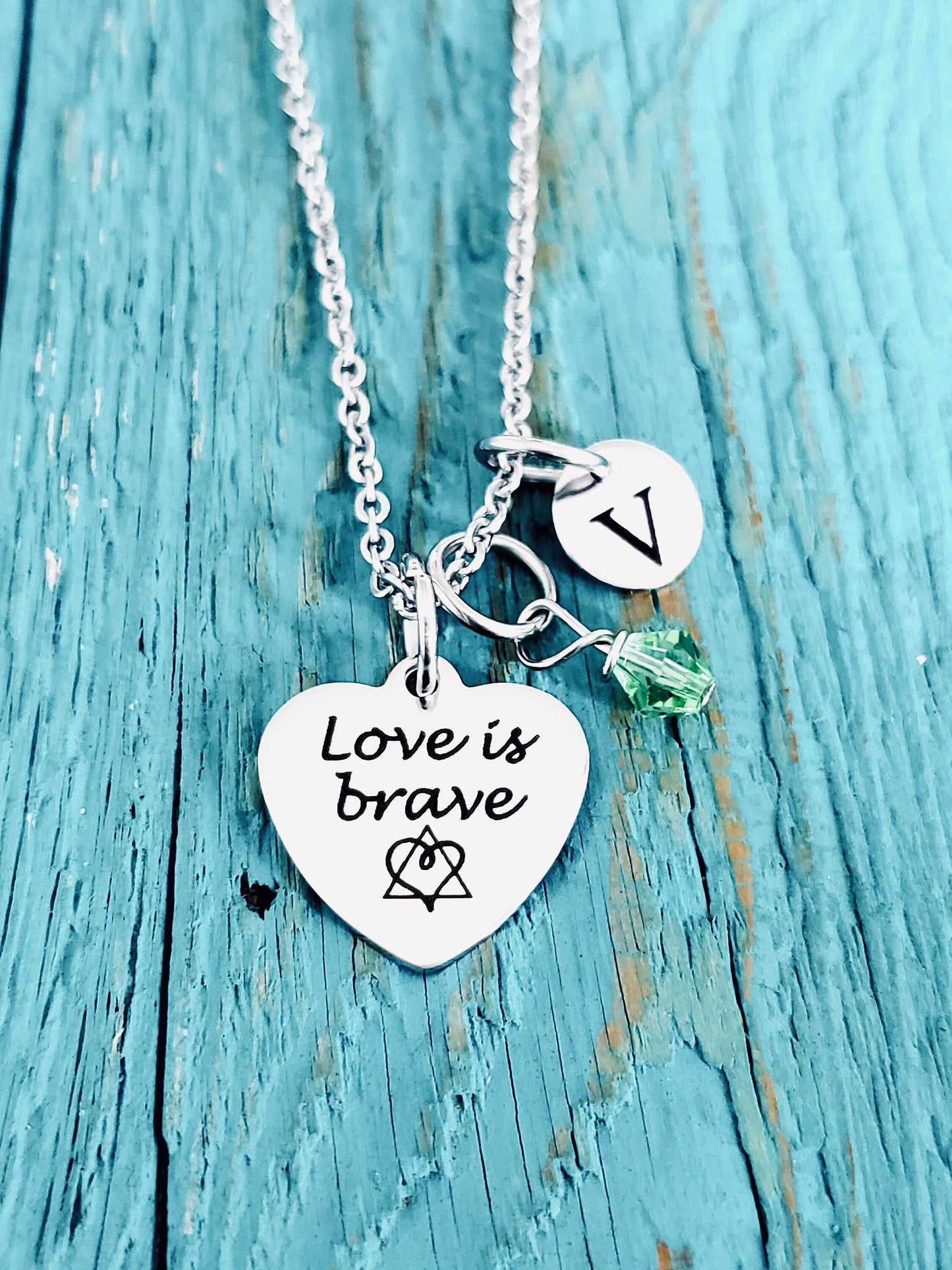 Love is brave, Birthmother, Birth Mom, Birth Mother, Baby adoption, Silver Necklace, Charm Necklace, Silver Jewelry, Keepsake, Gift for