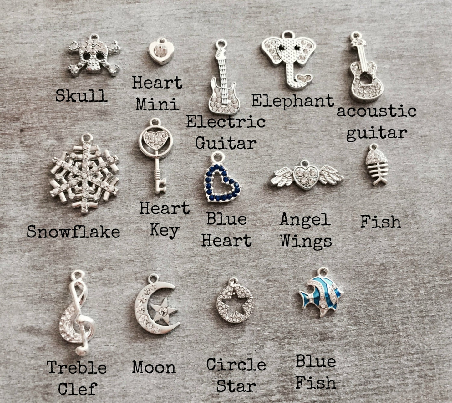 Rhinestone Charm, Crystal Charm, ADD-ON Charm, Add on Charm, Silver Charm, Personalize your order