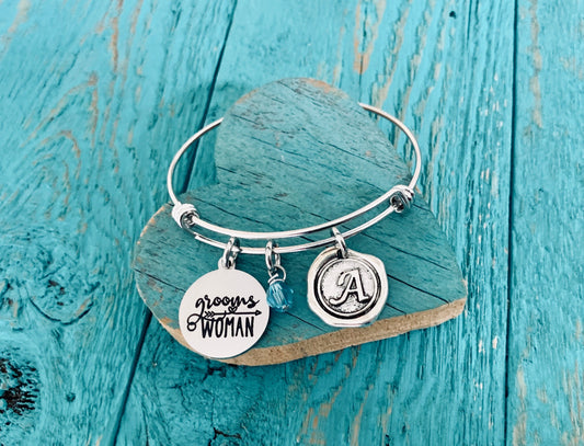 Grooms woman, Groomswoman Thank you, Will You Be My Grooms woman, Bridesmaid, Alternative Wedding, Gift for, Silver Bracelet, Charm Bracelet