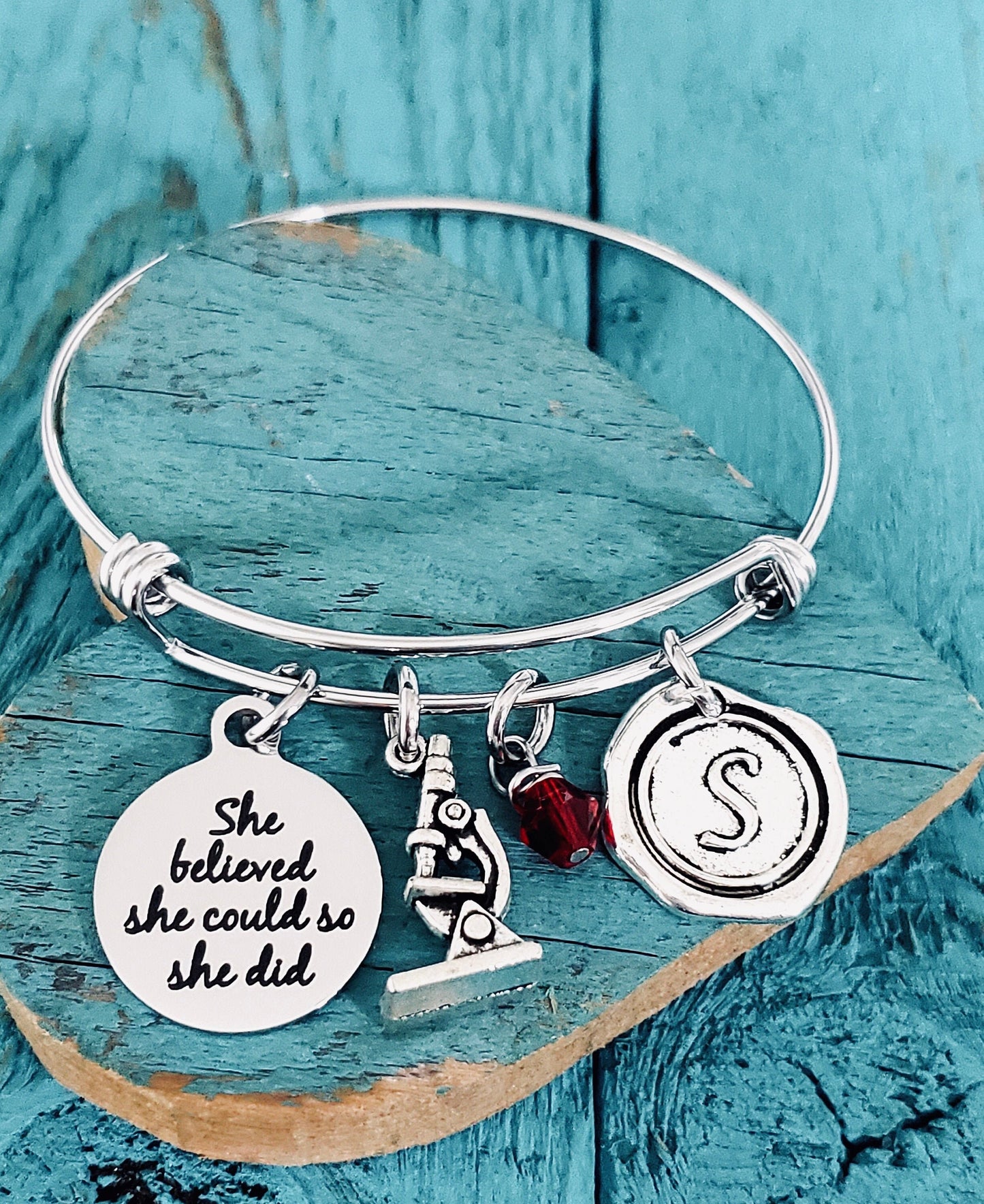 Microscope Bracelet, Microscope Charm, Science Gift, science teacher gift, Microscope pendant, scientist, Silver Bracelet, Charm Bracelet